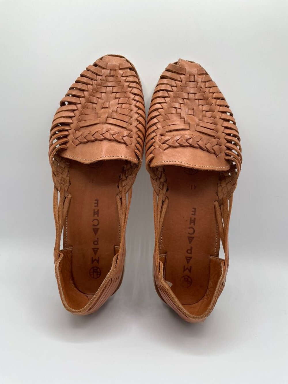 Mapache Alegre Boho Brown Handwoven Leather Huarache Sandals 10/41